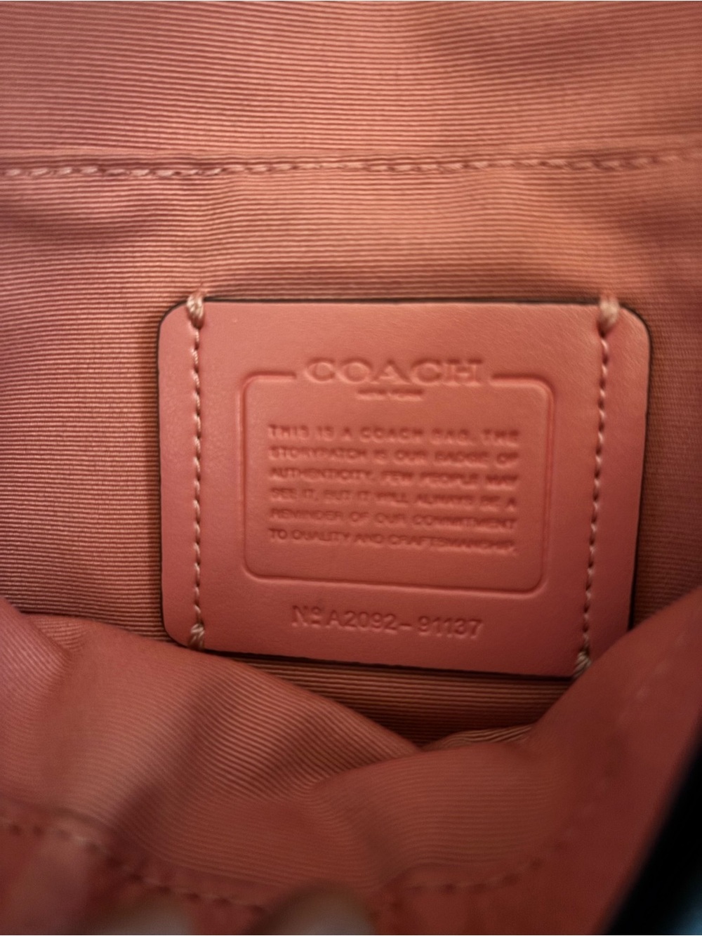Coach Dark Blue Denim Crossbody Bag with Pink Strap - Picture 4 of 6